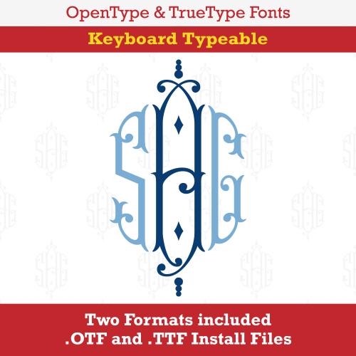 Royal Diamond Monogram TrueType Font