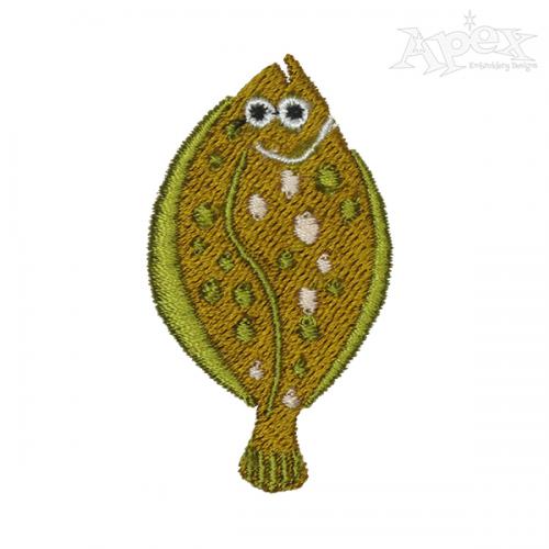 Halibut Fish Embroidery Design