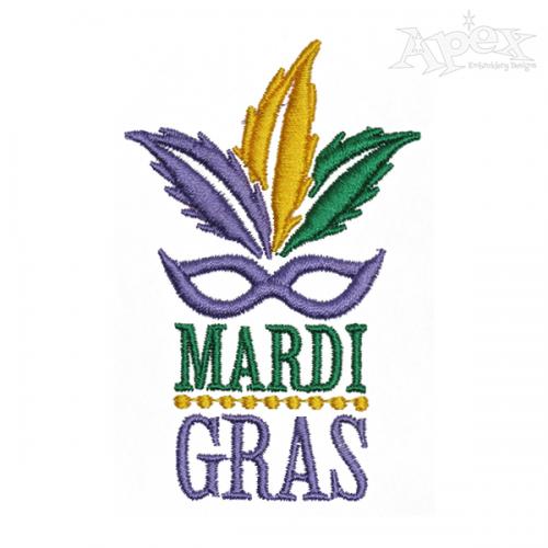 Mardi Gras Masquerade Embroidery Design