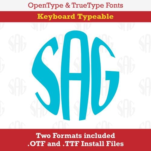 Circle Globe Monogram Font TrueType OpenType TTF or OFT - Apex