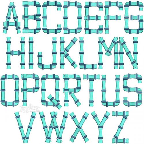 Bamboo Block Embroidery Font