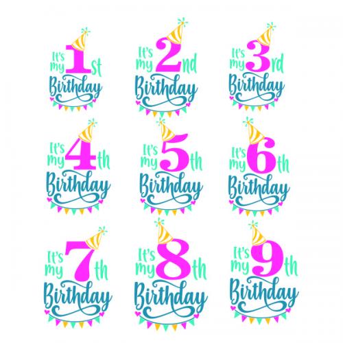 It's My Birthday Pack SVG Cuttable Design