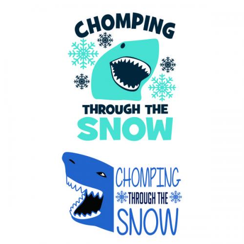 Chomping Through the Snow Shark SVG Cuttable Design