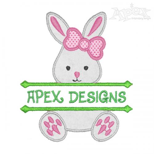 Bunny Applique Split Frame Embroidery Design