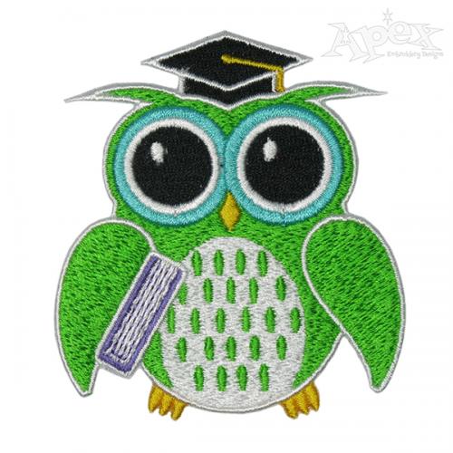 Graduation Owl Embroidery Design