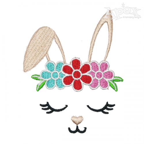 Adorable Floral Bunny Embroidery Design