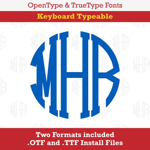 Circle Sport Monogram Font TrueType OpenType TTF or OFT - Apex