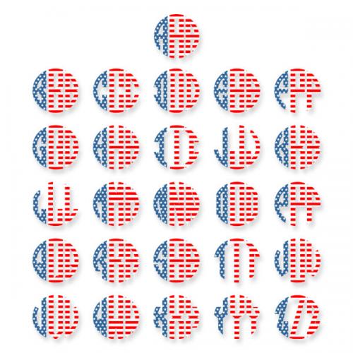 USA Flag Monogram TrueType Font