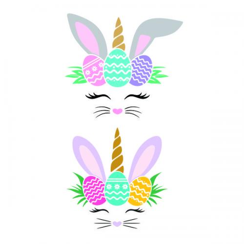 Easter Bunnycorn Bunny Unicorn SVG Cuttable Design