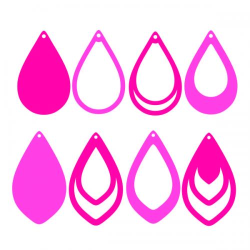 Teardrop Earrings SVG Cuttable Designs