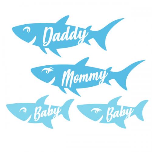 Shark Family SVG Cuttable Design