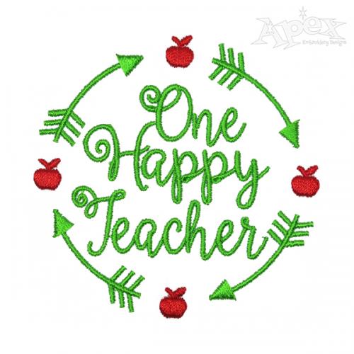 One Happy Teacher Embroidery Design
