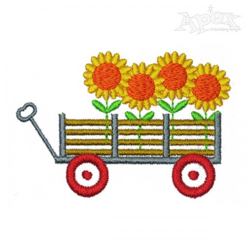 Sunflowers Wagon Embroidery Design