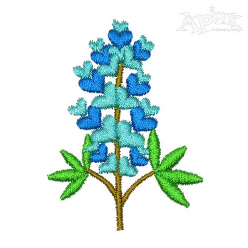 Bluebonnet Flower Embroidery Design