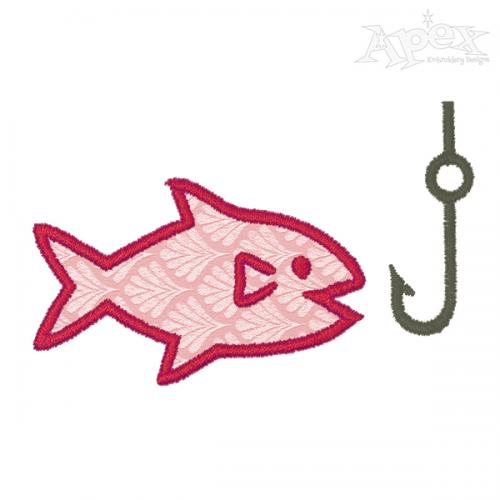 Fishing Applique Embroidery Design