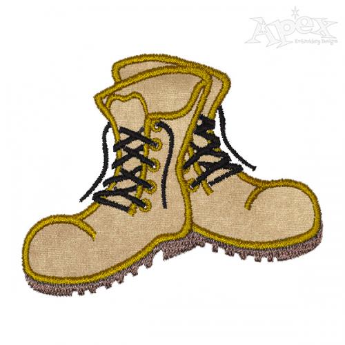 Boots Applique Embroidery Design
