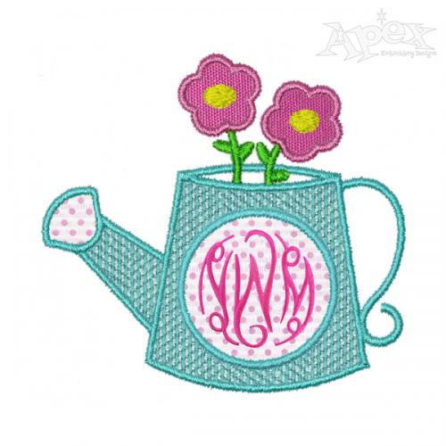 Water Can Monogram Frame Applique Embroidery Design