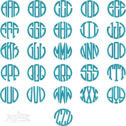 Raleigh Monogram Large Embroidery Font