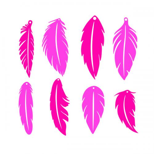 Feather Earrings Pack SVG Cuttable Design