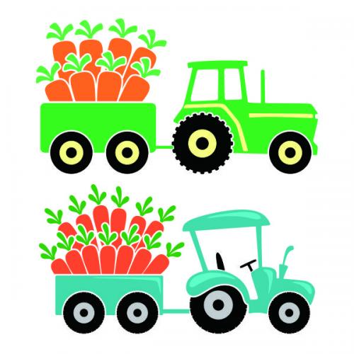 Easter Carrots Tractor SVG Cuttable Design