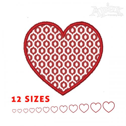 Heart Applique Embroidery Design