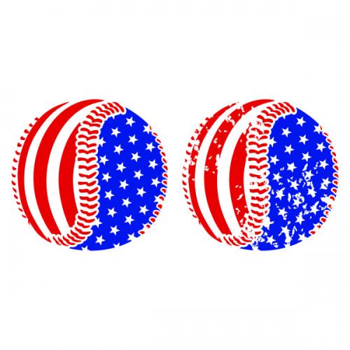 USA Flag Baseball SVG Cuttable Design