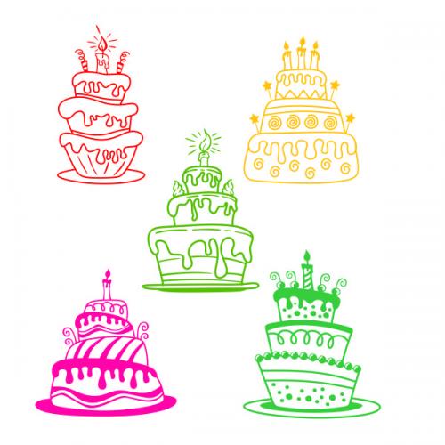 Birthday Cake Pack SVG Cuttable Design