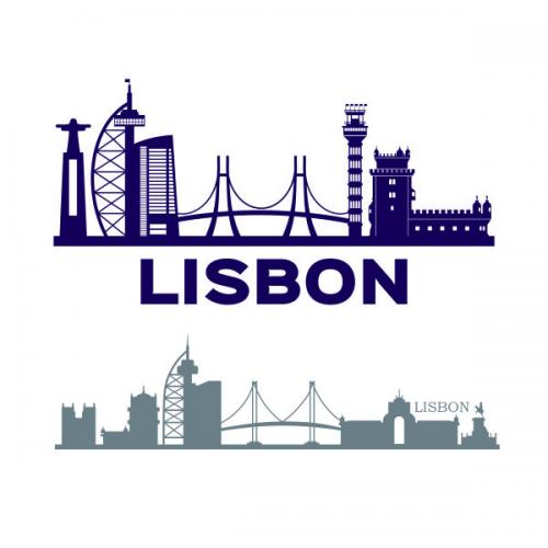 Lisbon Portugal Skyline SVG Cuttable Design