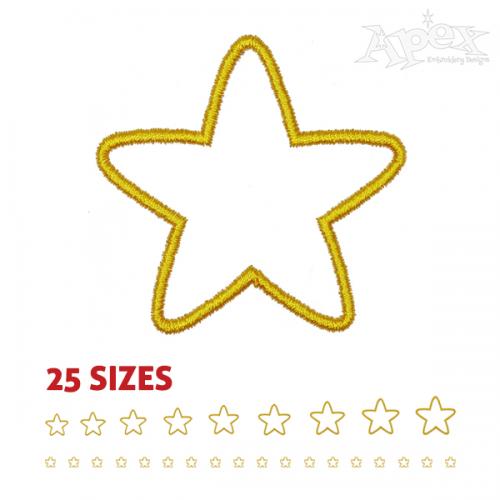 Rounded Star Embroidery Design