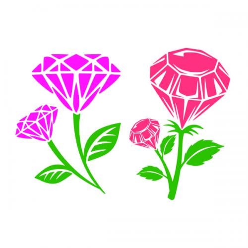 Diamond Flower Cuttable Design | Apex Designs & Fonts