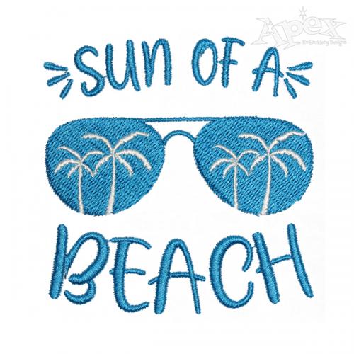 Sun of a Beach Embroidery Design