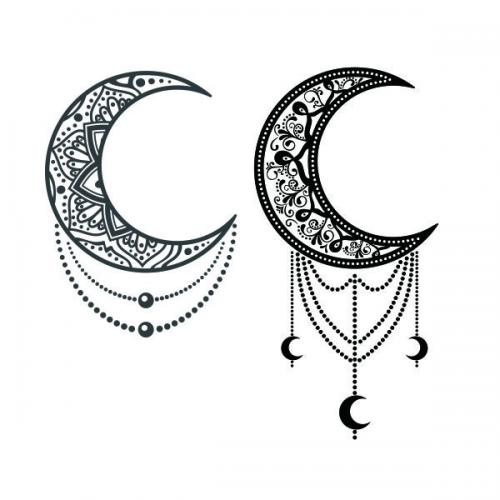 Decorative Moon SVG Cuttable Design