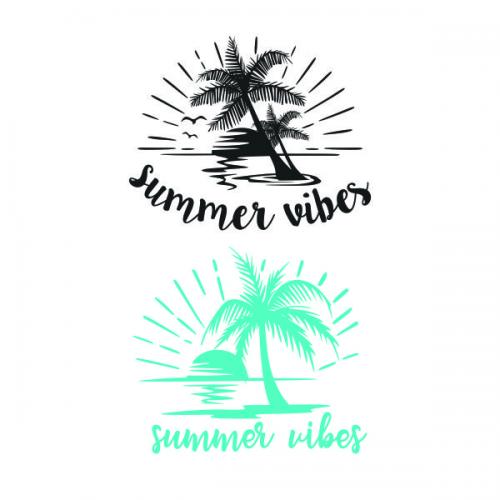 Summer Vibe Palm Beach SVG Cuttable Design