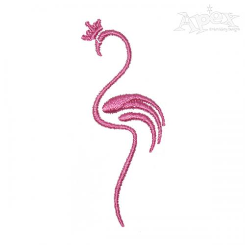 Flamingo Crown Embroidery Design