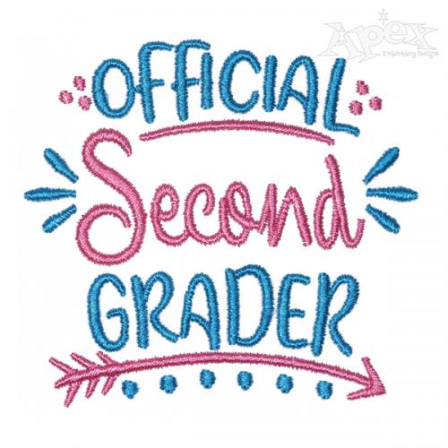 Official Second Grader Embroidery Design