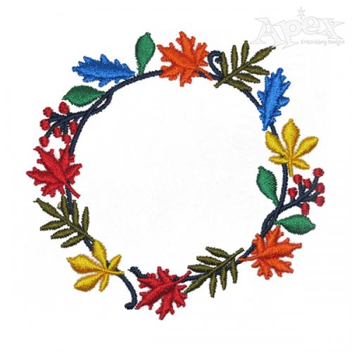 Fall Wreath Embroidery Design | Apex Monogram Designs & Fonts