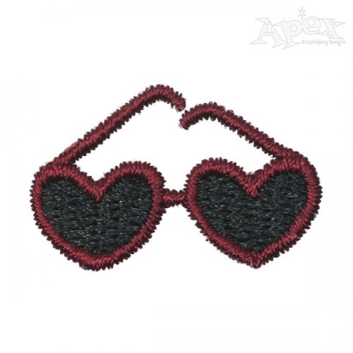 Mini Heart Sunglasses Embroidery Design
