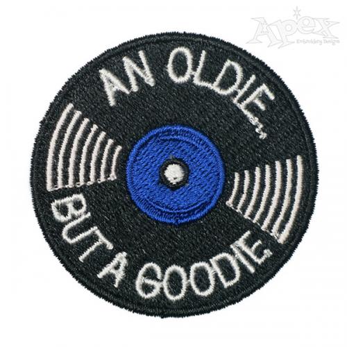 An Oldie but a Goodie Vinyl Disc Embroidery Design