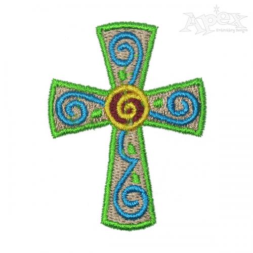 Swirly Cross Embroidery Design
