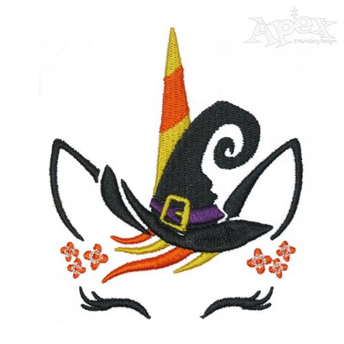 Witch Unicorn Embroidery Design