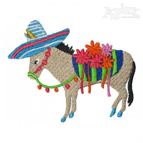 Fiesta Donkey Embroidery Design