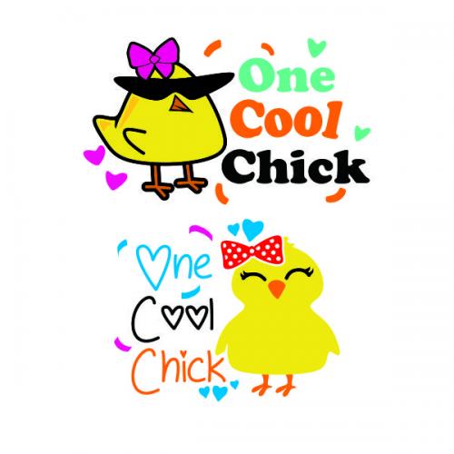 One Cool Chick SVG Cuttable Design