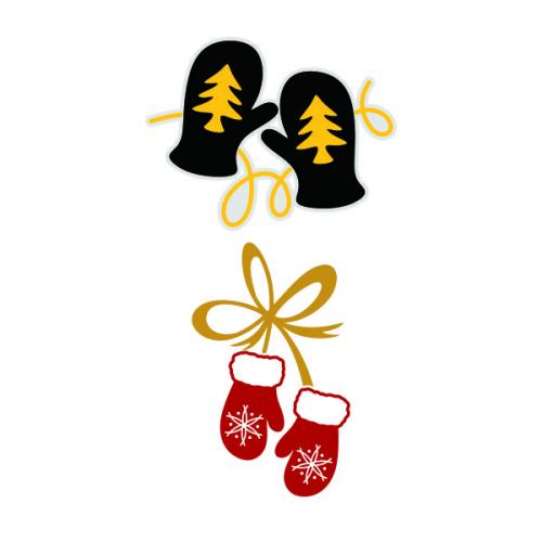 Christmas Winter Mittens Gloves SVG Cuttable Design