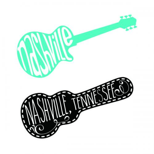 Nashville Tennessee Guitar SVG Cuttable Design