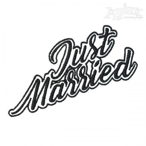 Just Married Embroidery Design