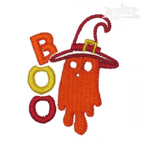 Halloween Boo Ghost Embroidery Design
