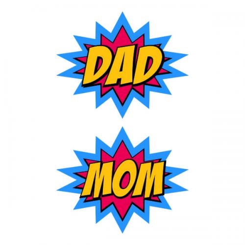 Super Mom Dad SVG Cuttable Design