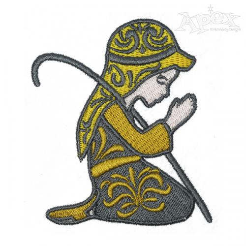 Praying Nativity Embroidery Design