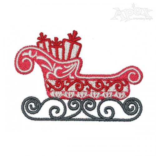 Christmas Santa Claus Sleigh Embroidery Design