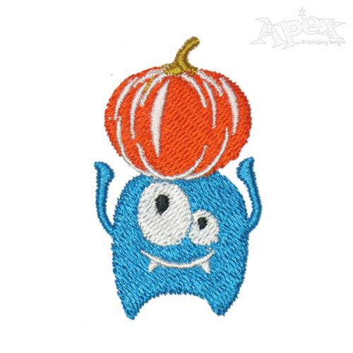 Pumpkin Monster Embroidery Design
